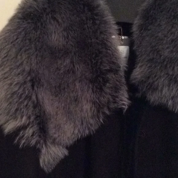 Shearling coat by Badgley Mischka couture black suede coat shearling, nwt - Picture 6 of 13